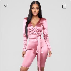 Fashion Nova “Twenty Fun Satin Short Set” - Mauve